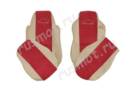 Чехлы премиум кожа + штрокс вышивка MAN с 2018 2 ремня M34 Польша