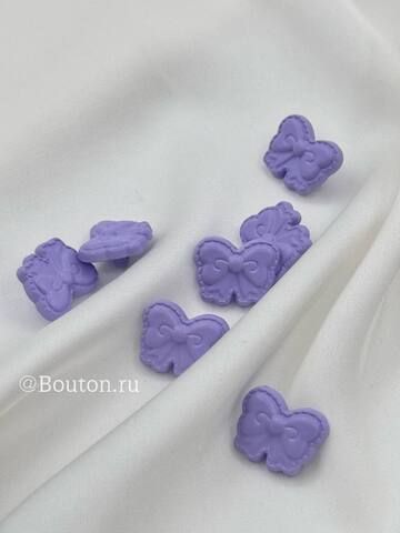 Пуговицы бантики фиолетовые пластиковые