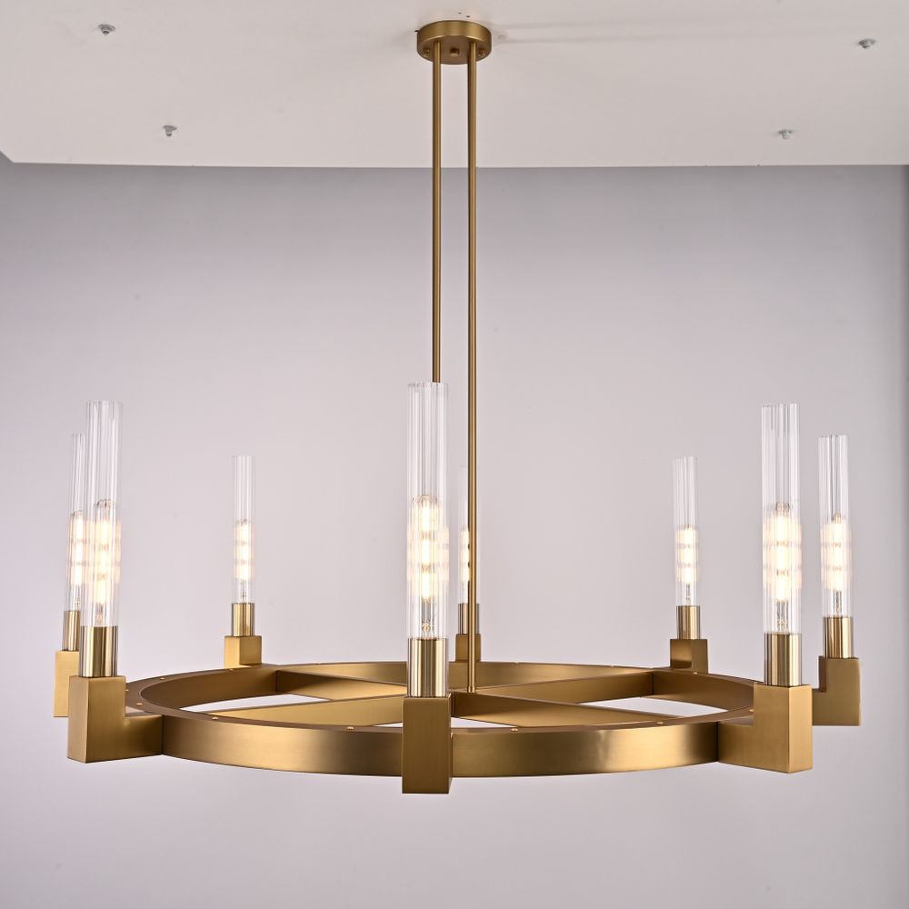 Люстра На Штанге Canelle Round Chandelier 8 Modern Brass By Imperiumloft