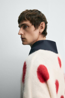 ZARA HARRY LAMBERT X DISNEY СВИТЕР В ГОРОШЕК, ЭКРЮ