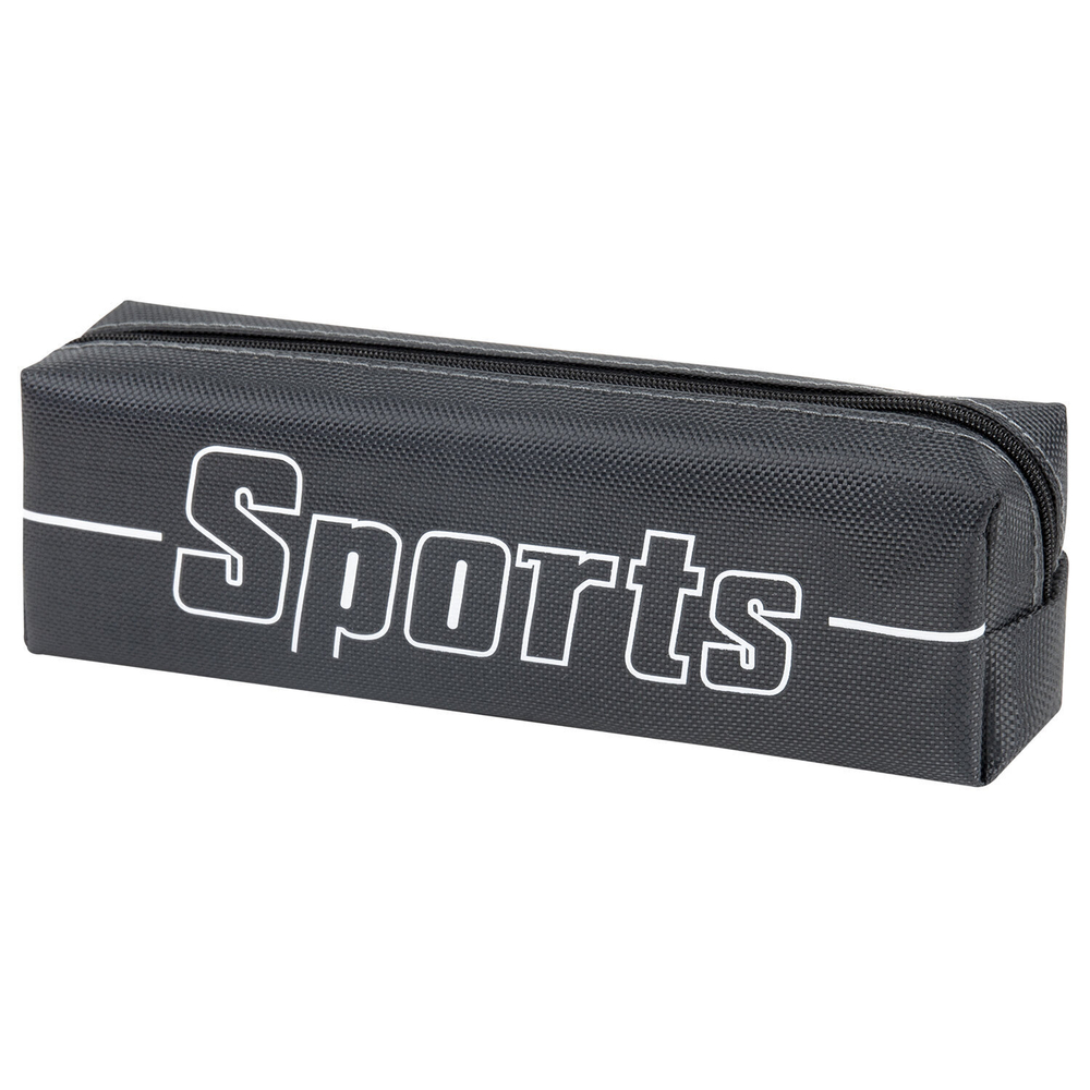 Пенал BRAUBERG 1 отделение полиэстер "Sport" серый 19х4х6 см (3 штуки в упаковке)