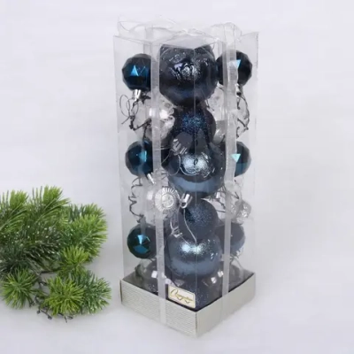 Набор шаров «Winter magic» 6 см + 4 см (24 предмета), Сапфир
