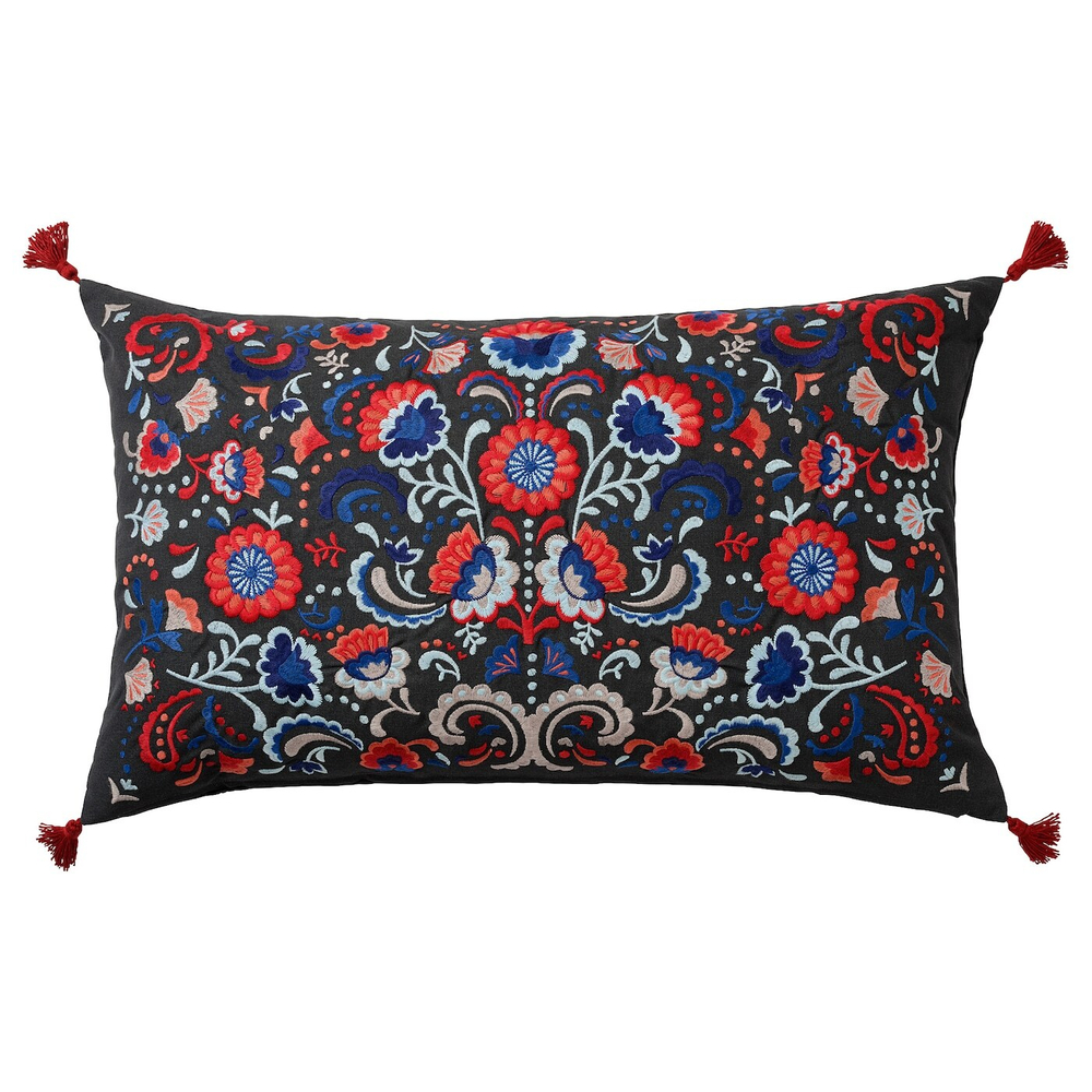 IKEA SKOGSKORN  (ИКЕА СКОГСКОРН)  -  Подушка, темно-серый/многоцветный, 40x65 см