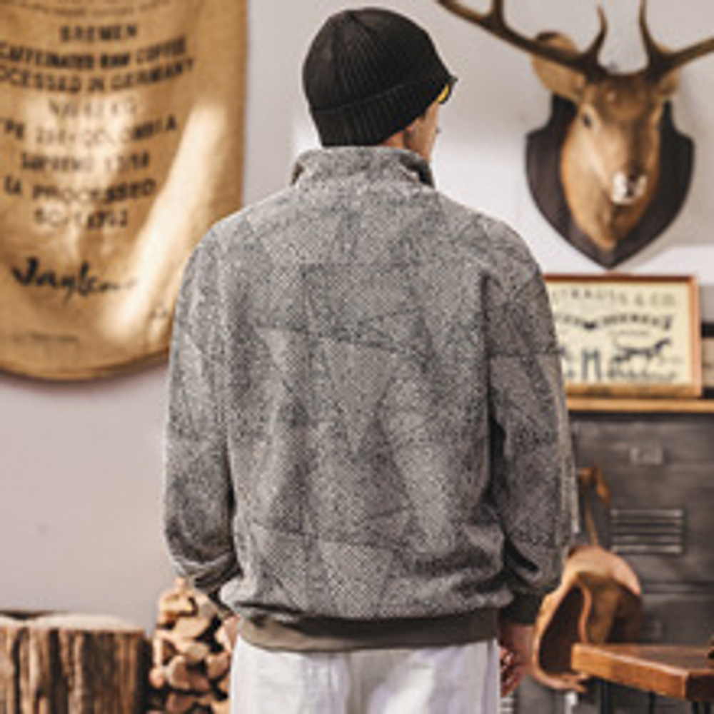 мужской свитшот в американском ретро стиле из новой коллекции весна-осень