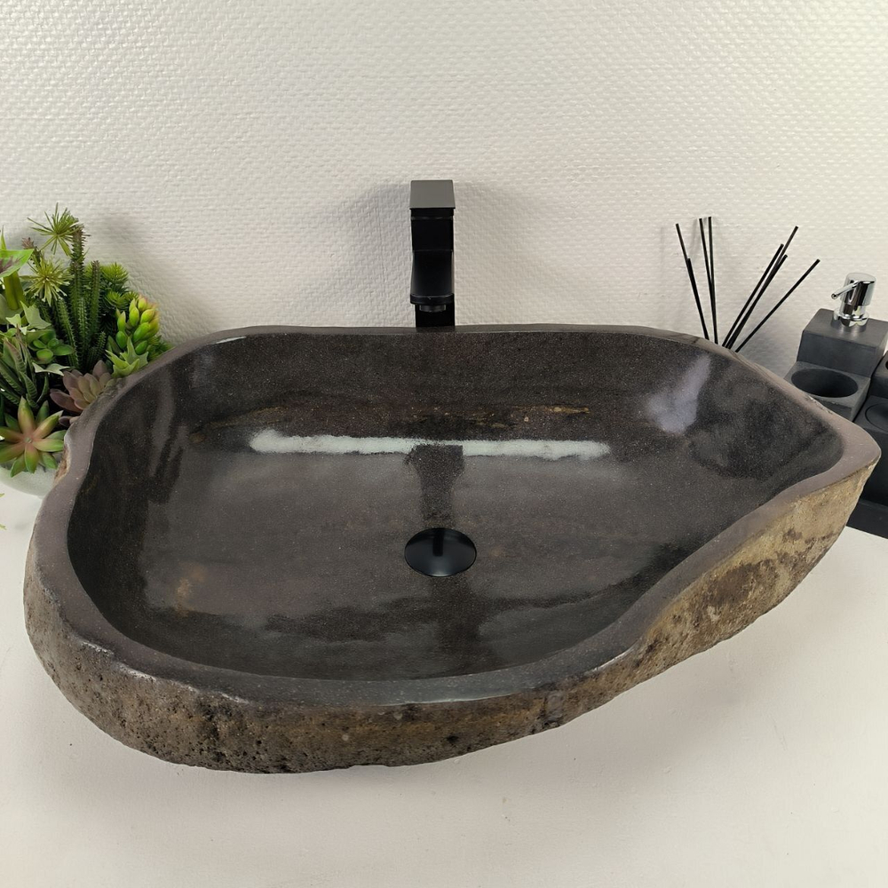 Каменная раковина из речного камня RS-04925 (70*51*15) 0858 из натурального камня