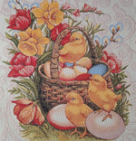 Набор декоративных гобеленовых салфеток (40*40) - 3 шт. Пасхальные краски