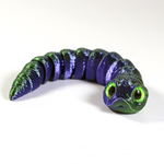 Гибкая игрушка-антистресс, змея сине-зеленая с глазами 13 см.