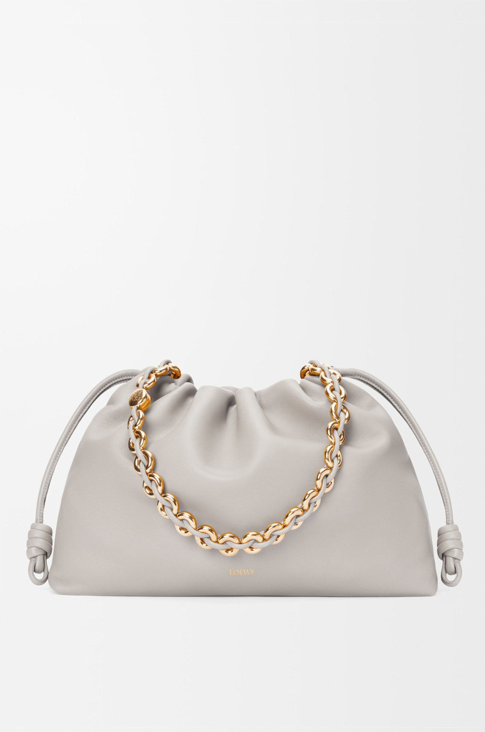 Loewe Большая сумка Flamenco из мягкой кожи ягненка наппа, жемчужно-серый