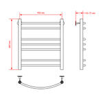 Полотенцесушитель MIXLINE CAPELLA  60х50 г2 (1/2'' ВР, 7 перекладин) водяной