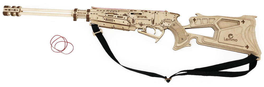 Конструктор 3D деревянный Lemmo Ружье "Шторм" резинкострел