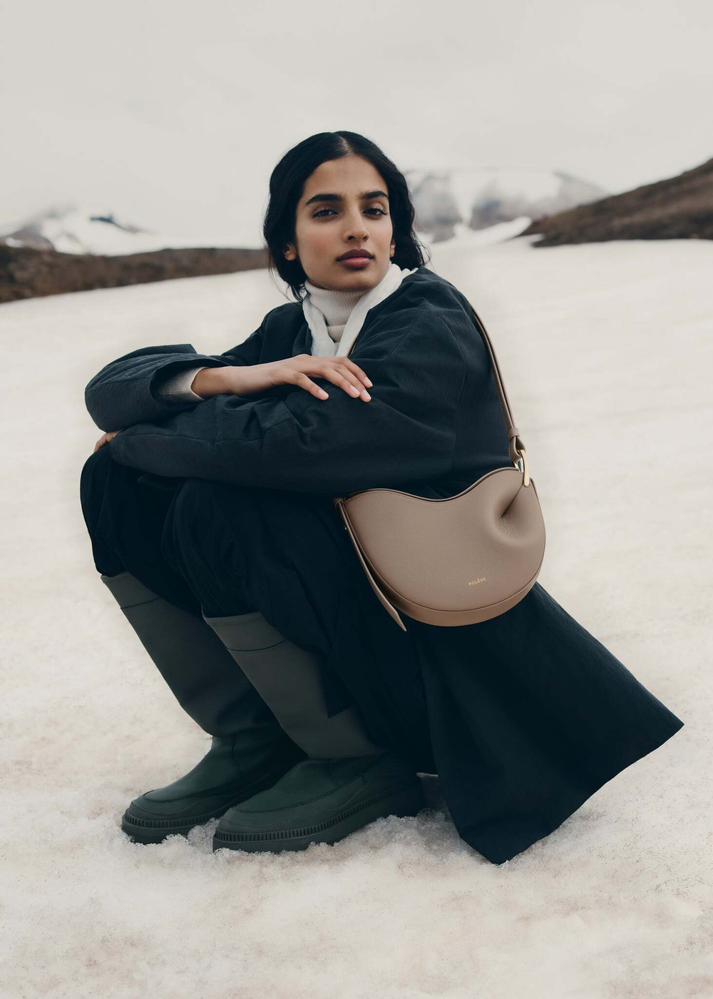 Сумка Polene Tonca EDITION TAUPE GRAINÉ