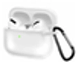 Чехол для наушников Airpods Pro Zibelino с карабином прозрачно-white