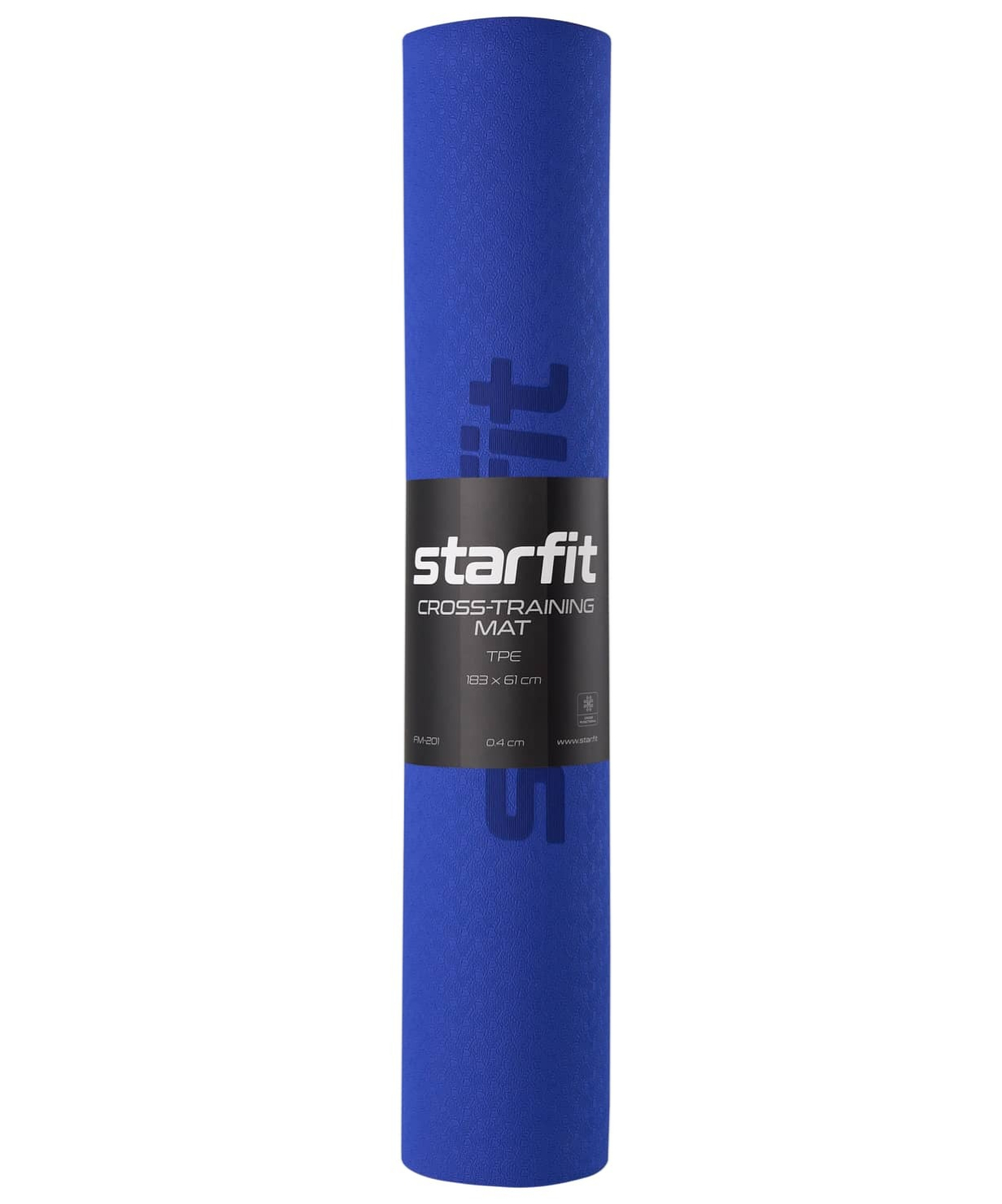 Коврик для йоги STARFIT FM-201 TPE 183x61x0,4 см, темно-син/синий
