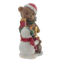 GAEM Фигурка декоративная "Мишка и снеговик", L8 W5 H10 см