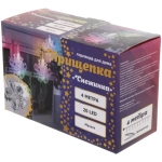 Гирлянда для дома 4,0 м 20 ламп LED с насадками СНЕЖИНКА Прищепка, прозрач.провод, Мультицвет