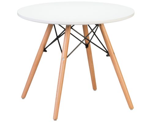 Стол журнальный  SHELLEY (ножки светлый бук, цвет белый)