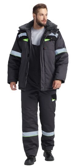 Костюм зимний Ховард (тк.Смесовая,240) п/к, т.серый/черный/лимонный