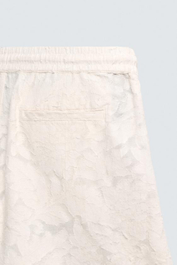ZARA ЖАККАРДОВЫЕ ШОРТЫ, ЭКРЮ