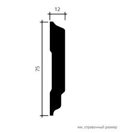 Молдинг пенополиуретан, 2000x12x75 мм