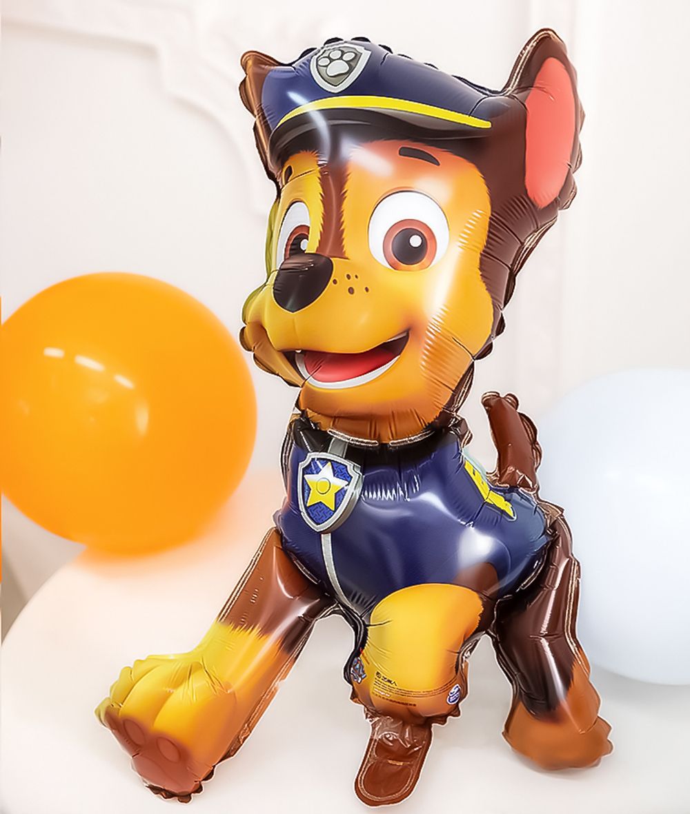 Шар (24''/61 см) Фигура, Щенок Полицейский, 1 шт. в уп.