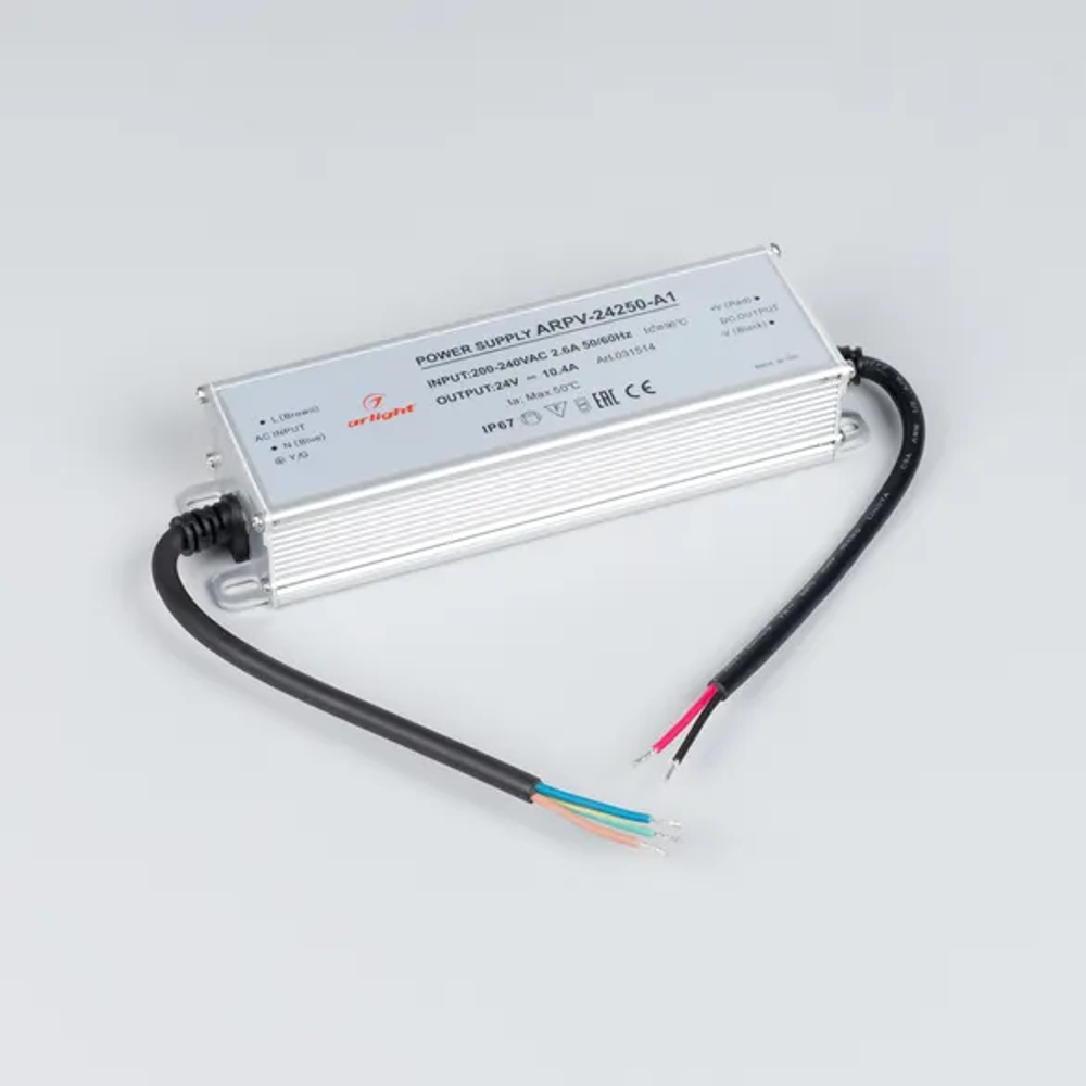 Блок питания ARPV-24250-A1 (24V, 10.4A, 250W) (Arlight, IP67 Металл, 3 года) 031514