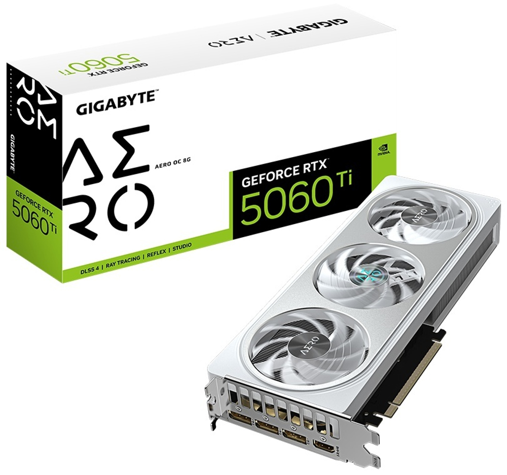Видеокарта GIGABYTE (GV-N506TAERO OC-8GD) RTX5060Ti AERO OC 8G 8 Гб