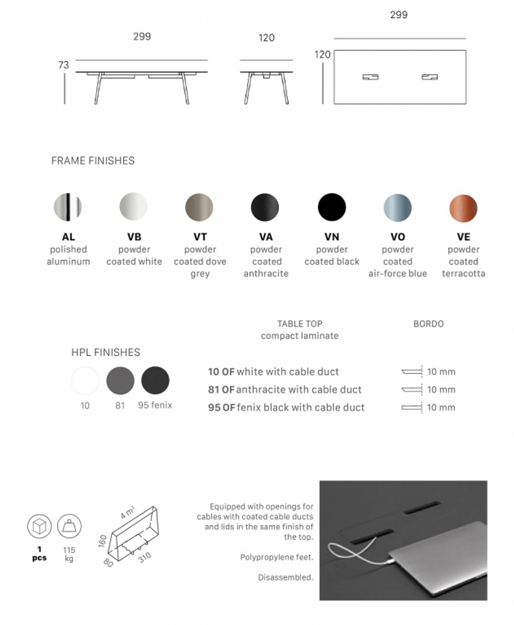 Стол ламинированный с каналом для протяжки проводов Scab Design Squid OF, черный, черный fenix