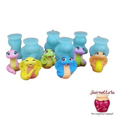 Силиконовая форма 3D "Змейки мини"