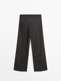 Massimo Dutti Джинсы со средней посадкой и широкими штанинами, темно-серый