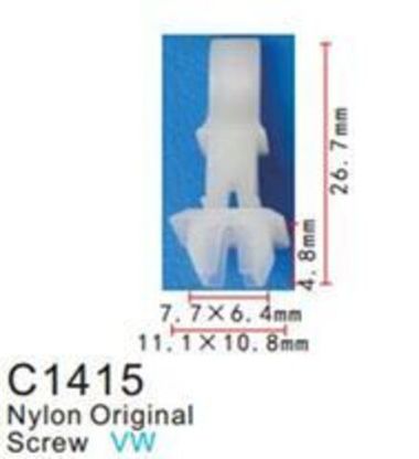 Клипса для крепления внутренней обшивки а/м Фольксваген пластиковая (100шт/уп.) Forsage клипса C1415(VW)