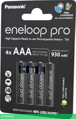 Батарейка Eneloop Pro AAA 930mAh BL4 (BK-4HCDE/4CP)