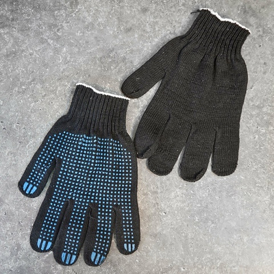 Перчатки х/б 6 нитей 10 класс 150ТЕКС черные с пвх точка