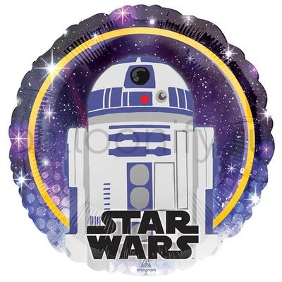 Фольгированная фигура, круг, Звездные Войны Дроид R2-D2 S60,18"/45СМ