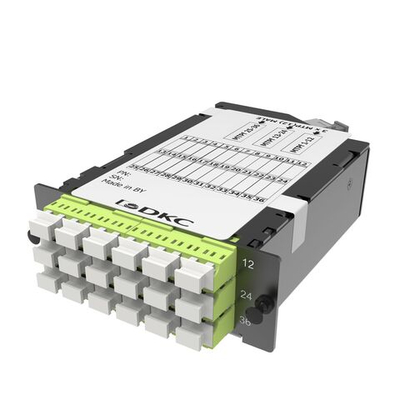 Претерминированная кассета 36ОВ 09/125 OM5, 3xMTP(12)f/18xLC-UPC Duplex, 1 HU