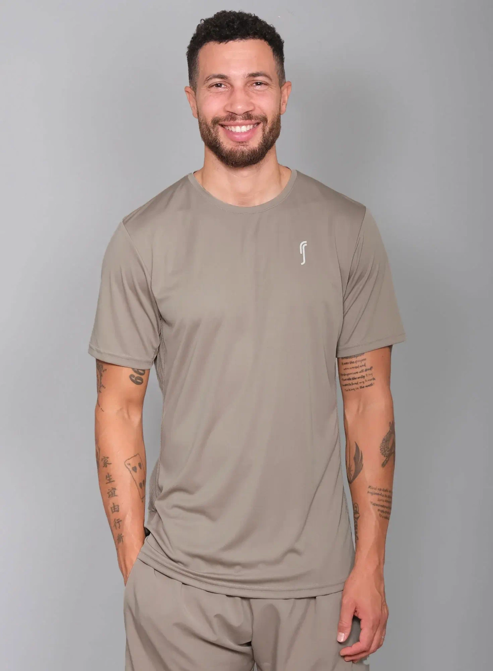 Мужская футболка RS Performance Tee Side Mesh Solid Taupe/White (232M000105/000)