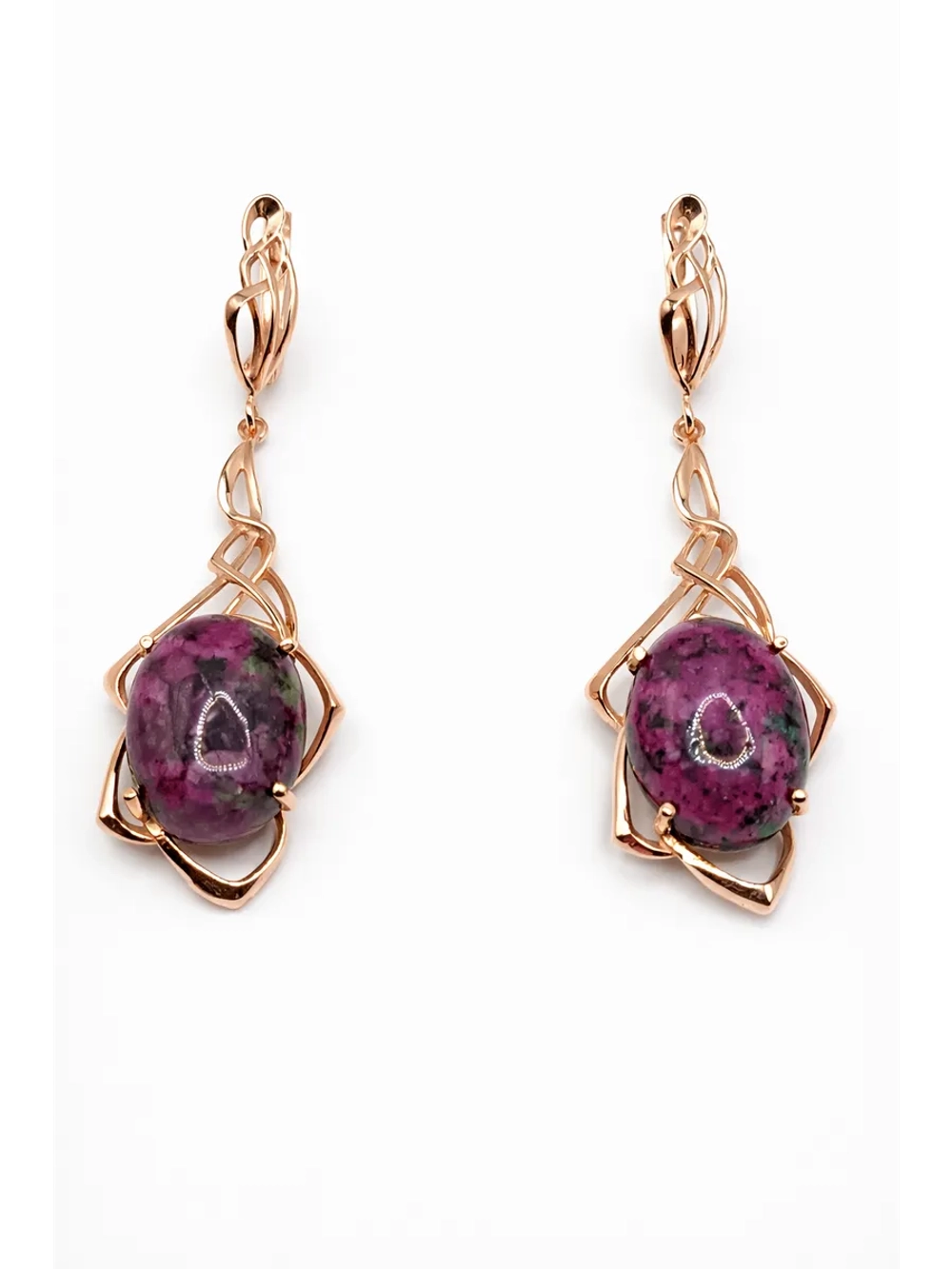 Серьги бижутерные с цоизитом