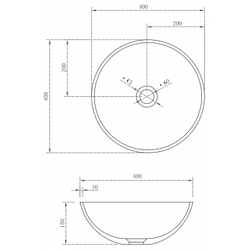 Раковина-чаша Abber Stein 40 AS2608 Белая матовая