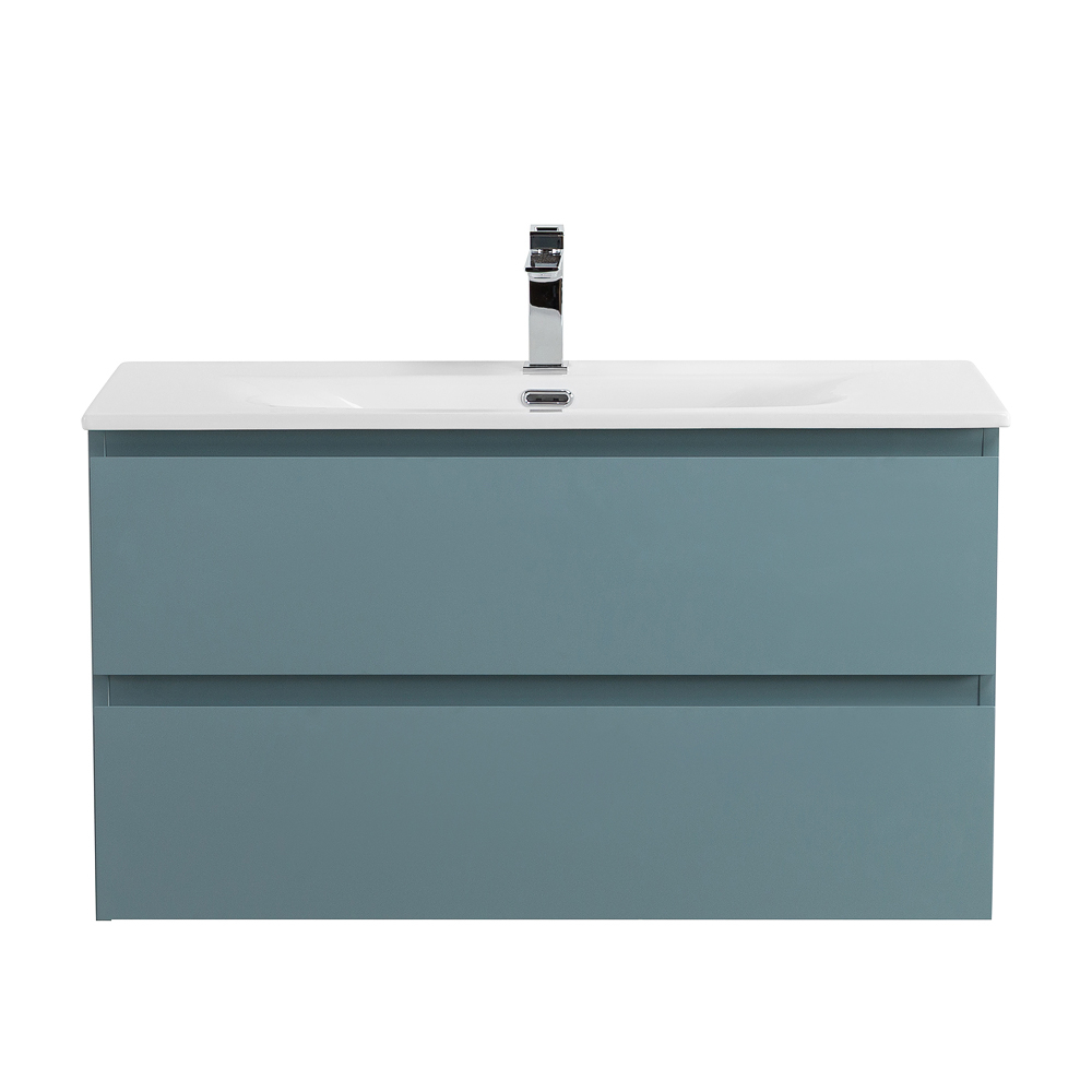 Тумба с раковиной подвесная BelBagno KRAFT-800-2C-SO-AO Голубой матовый, раковина белая BB-8099-80