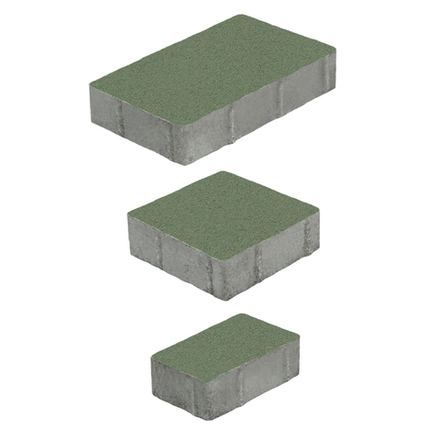 Тротуарная плитка СТАРЫЙ ГОРОД - Стандарт Зеленый, комплект из 3 видов плит