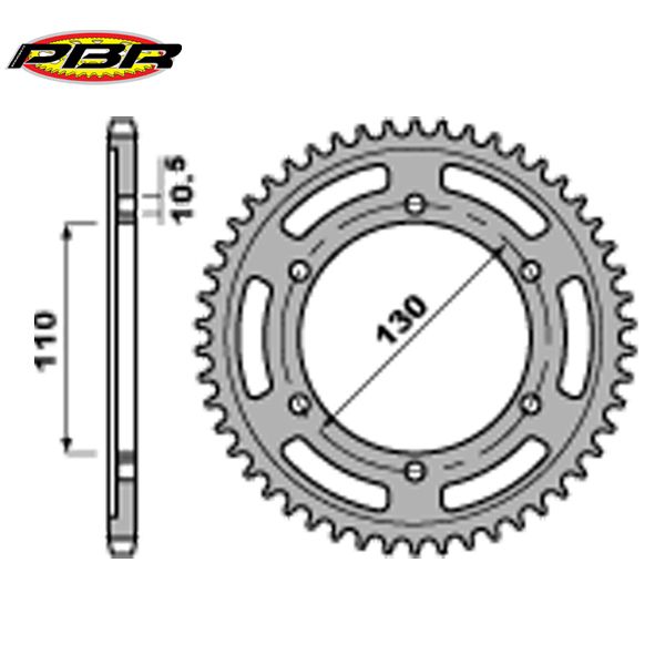 PBR 438545C45 звезда задняя (ведомая), 45зубьев