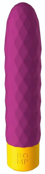 Лиловый рельефный мини-вибростимулятор Romp Beat - 15 см. (Цвет: лиловый)