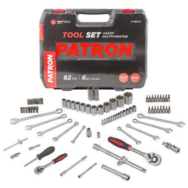 Набор инструментов 82пр. 1/4''&amp;1/2''(6-гр.) PATRON P-4821-5