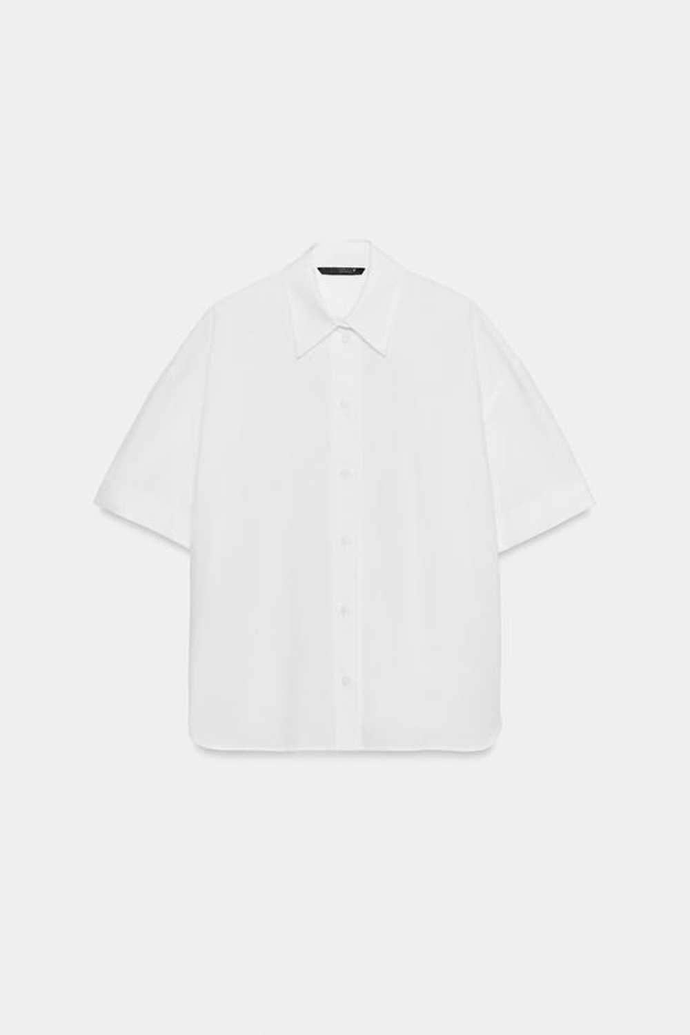 ZARA РУБАШКА ОВЕРСАЙЗ ИЗ ПОПЛИНА, БЕЛЫЙ