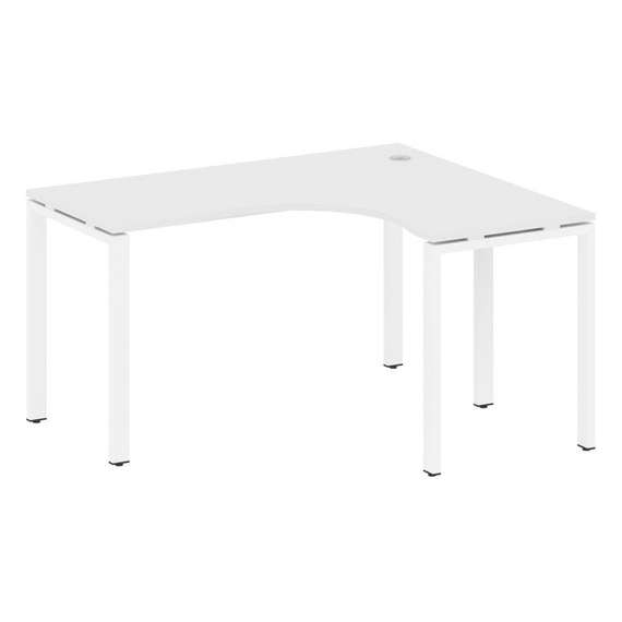 Metal System Стол криволинейный правый на П-образном м/к БП.СА-3 (R) Белый/Металл Белый 1400*1200*75