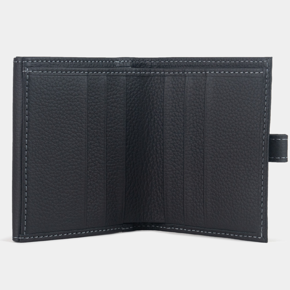 Кожаный кошелек, теленок черного цвета