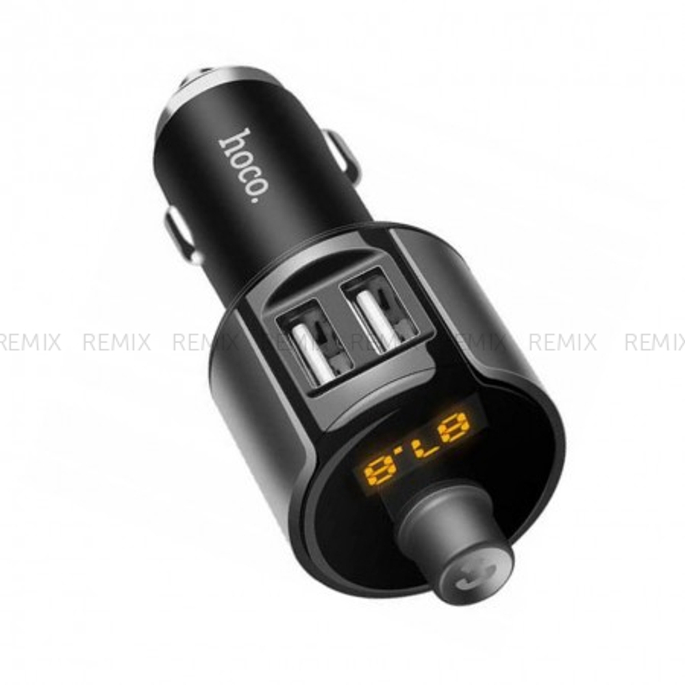 FM-трансмиттер+АЗУ 2USB 2.4A Bluetooth 4.2 HOCO E19 (Metal grey)