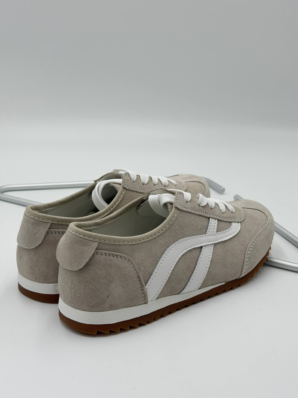 Кроссовки женские натуральная кожа арт. 251-5 цвет "бежево-серый"