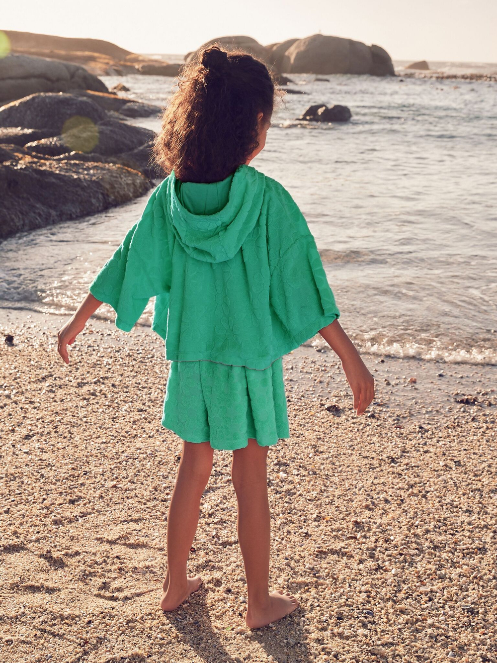 Колстовка с капюшоном и шорты в комплекте для девочки Next AB7-630, Зеленый