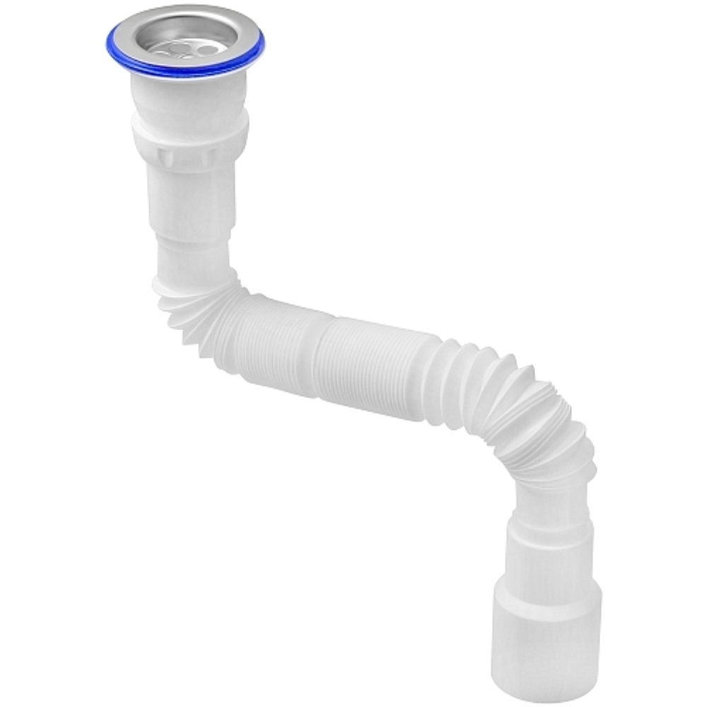 СИФОН ГОФРИРОВАННЫЙ UNICORN НЕРЖ/ВЫПУСК D40 1 1/2 800ММ D220 110323