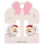 Заколки - крабы для волос 2шт на блистере «Новогодние друзья - Дед Мороз», 2см (в пакете с подвесом)